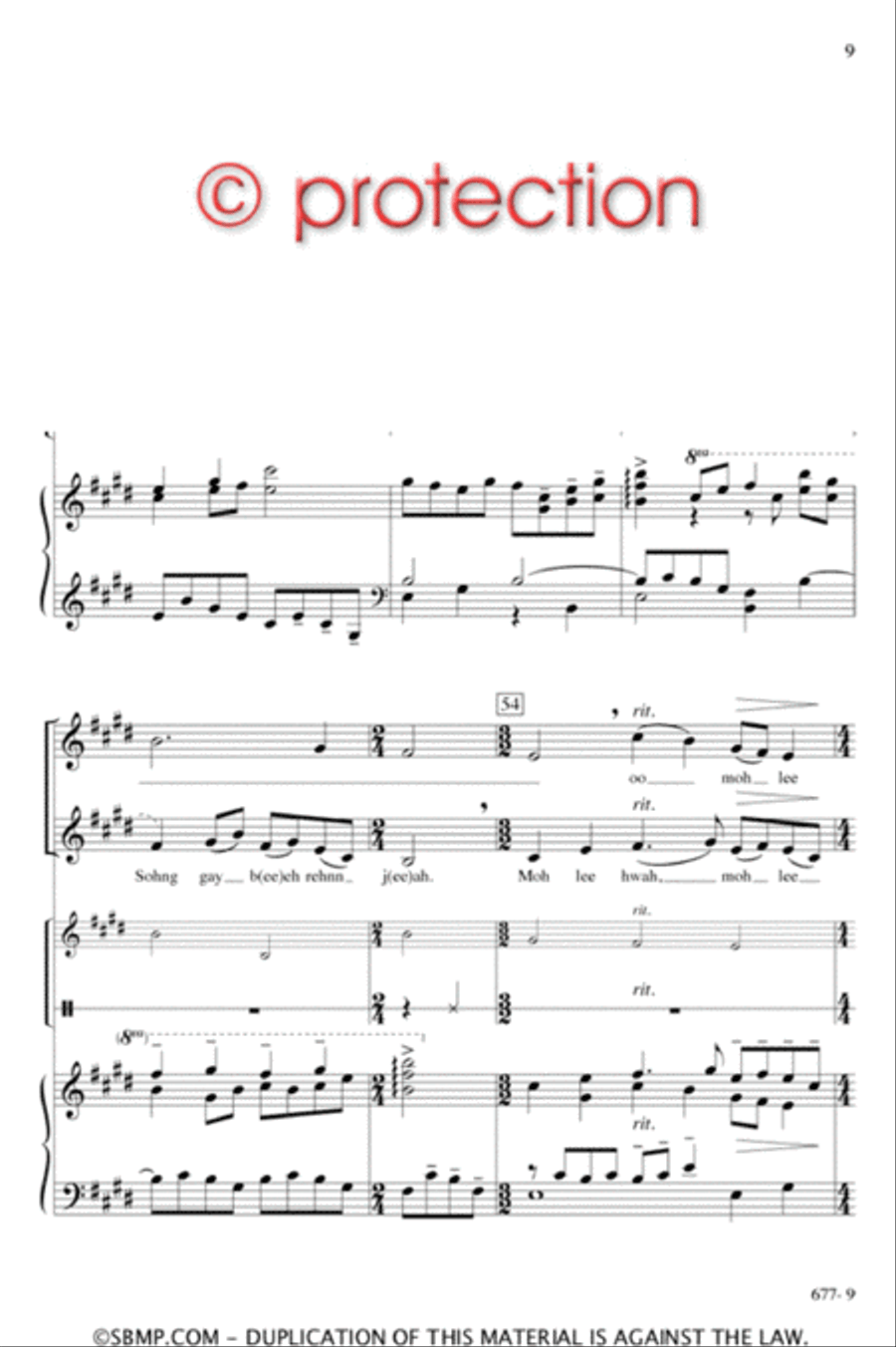 Moh lee hwah - SA Octavo Moh lee hwah - SA Octavo SA scores gallery preview page 8