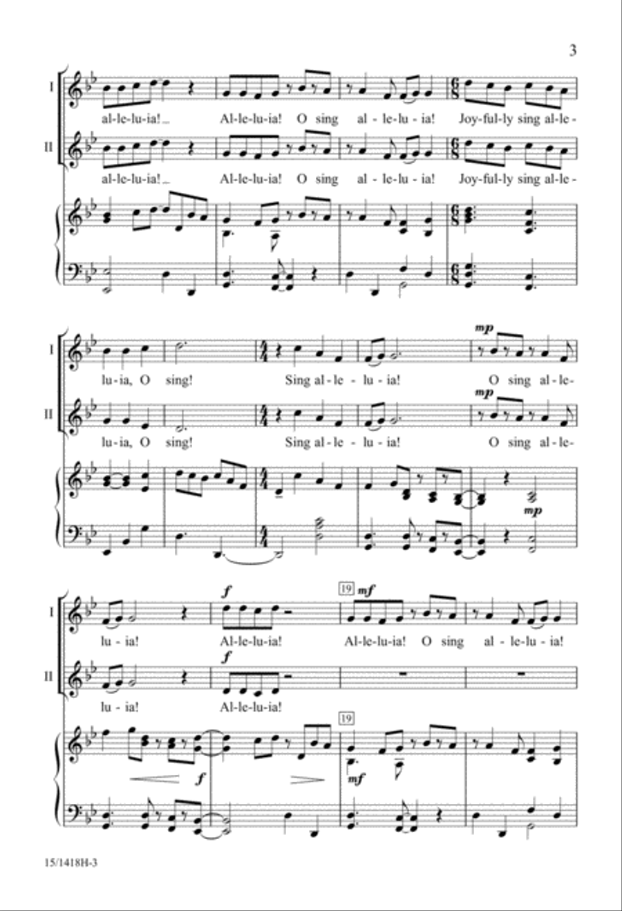 A Festive Alleluia 2-Part scores gallery preview page 3