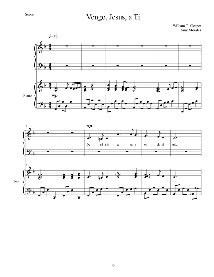 Jesus, I Come (Spanish) SAB 3-Part scores gallery preview page 1