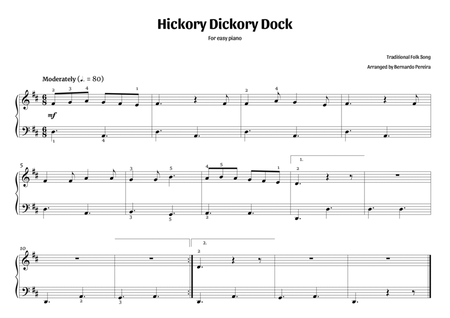 Hickory Dickory Dock (easy piano – D major) image number null