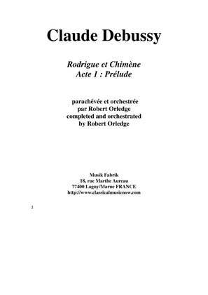 Rodrigue et Chimène : Acte 1 - Prélude - Score Only