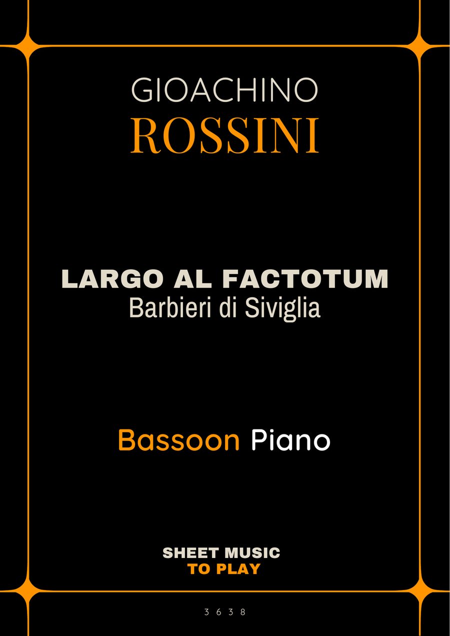 Largo al Factotum - Bassoon and Piano (Full Score and Parts) Bassoon Solo scores gallery preview page 1