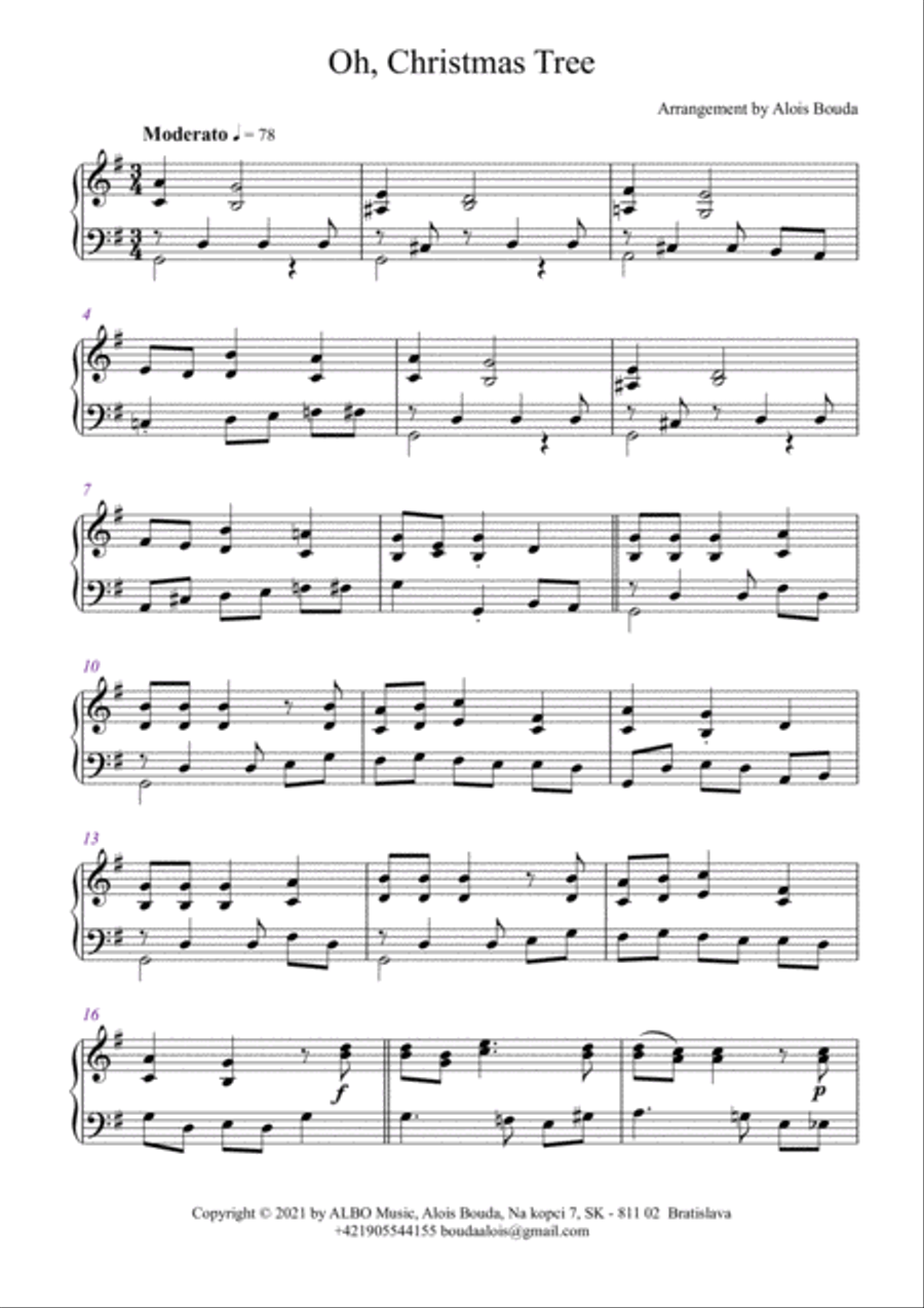 Oh, Christmas Tree / (Oh, Tannenbaum) Piano Solo scores gallery preview page 2