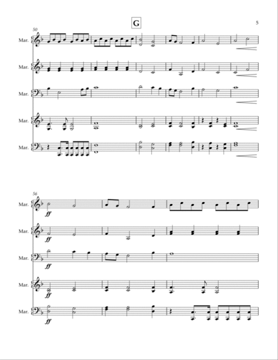 Patriotic Medley Marimba scores gallery preview page 5