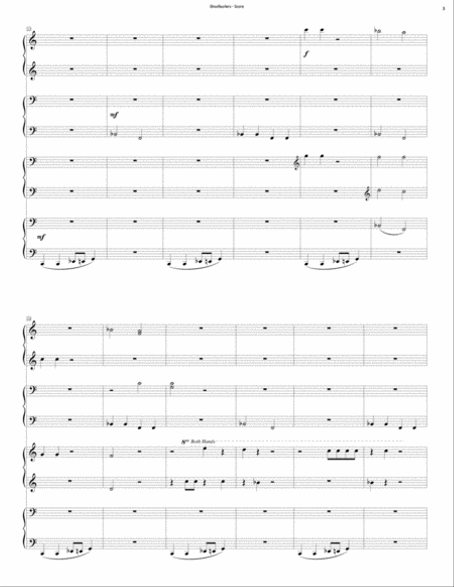 Ghostbusters 2 Pianos, 4-Hands scores gallery preview page 3