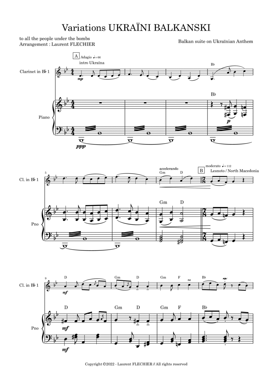 Variations Ukraïni Balkanski Woodwind Duet scores gallery preview page 1