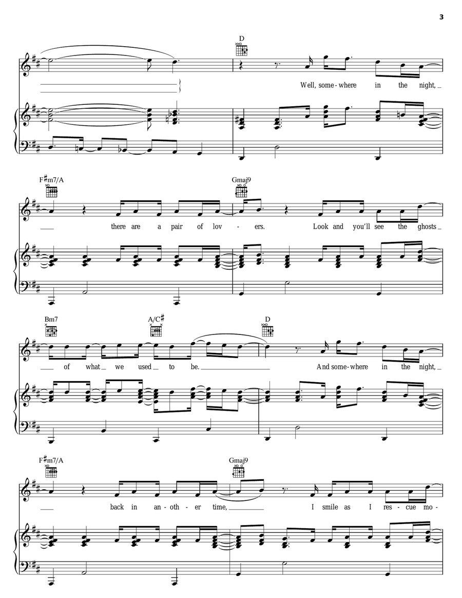 Ghosts Ghosts Piano, Vocal, Guitar scores gallery preview page 3