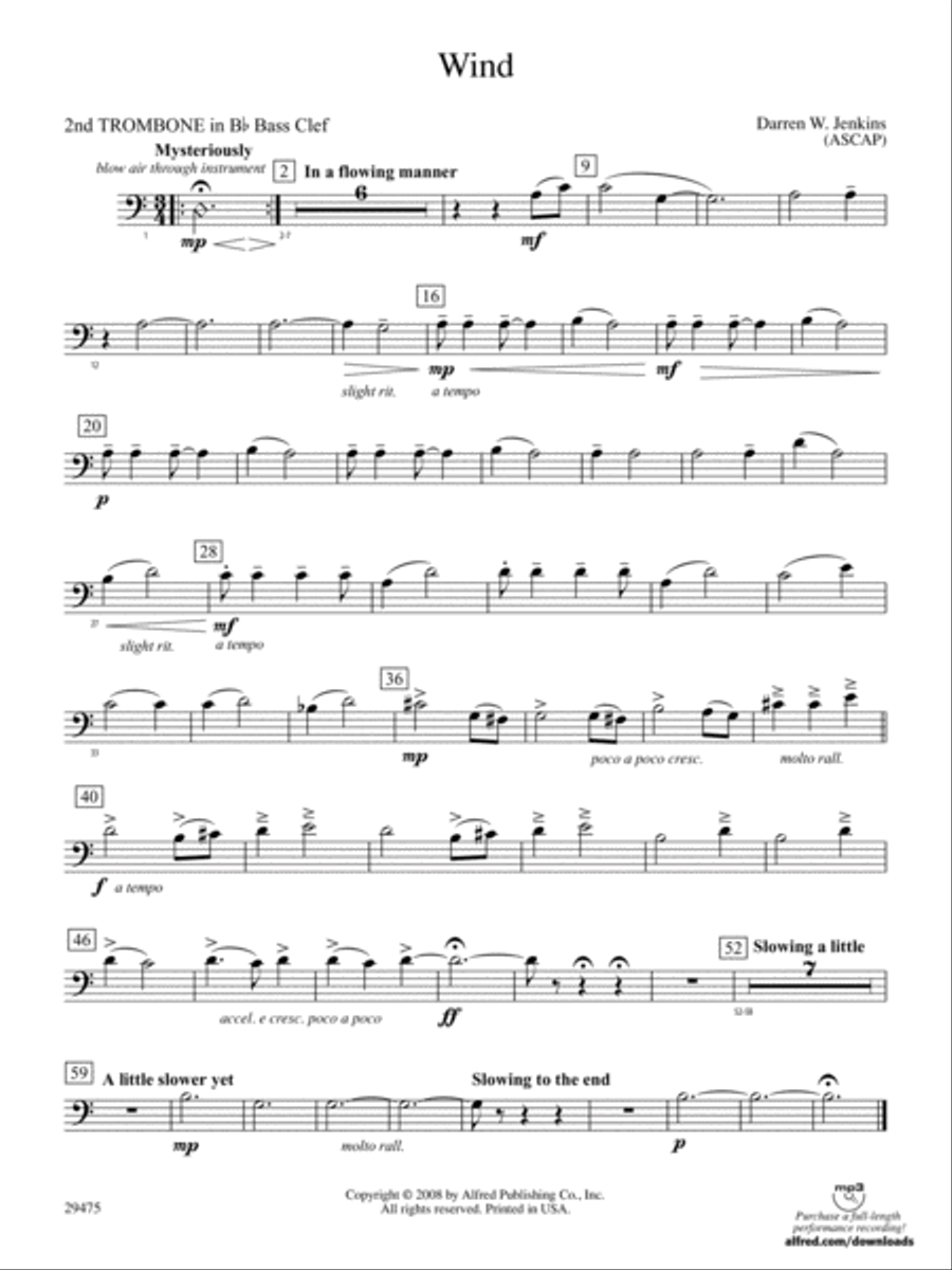 Wind: (World Part) 2nd B-flat Trombone B.C. Concert Band scores gallery preview page 1