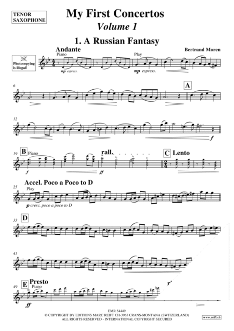 My First Concertos Volume 1 Tenor Saxophone scores gallery preview page 3