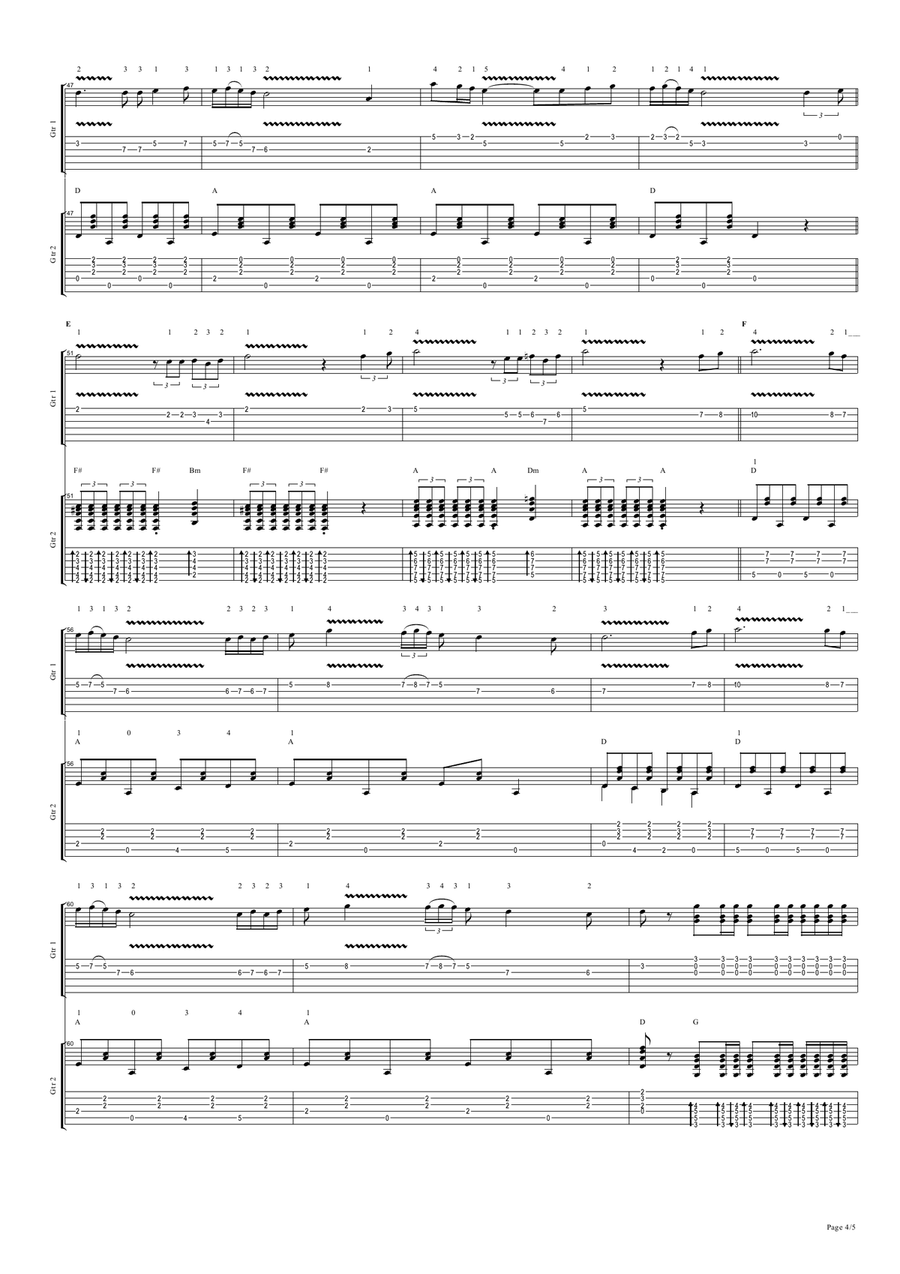 TOREADOR Acoustic Guitar Cover by SLAVE Acoustic Guitar scores gallery preview page 5