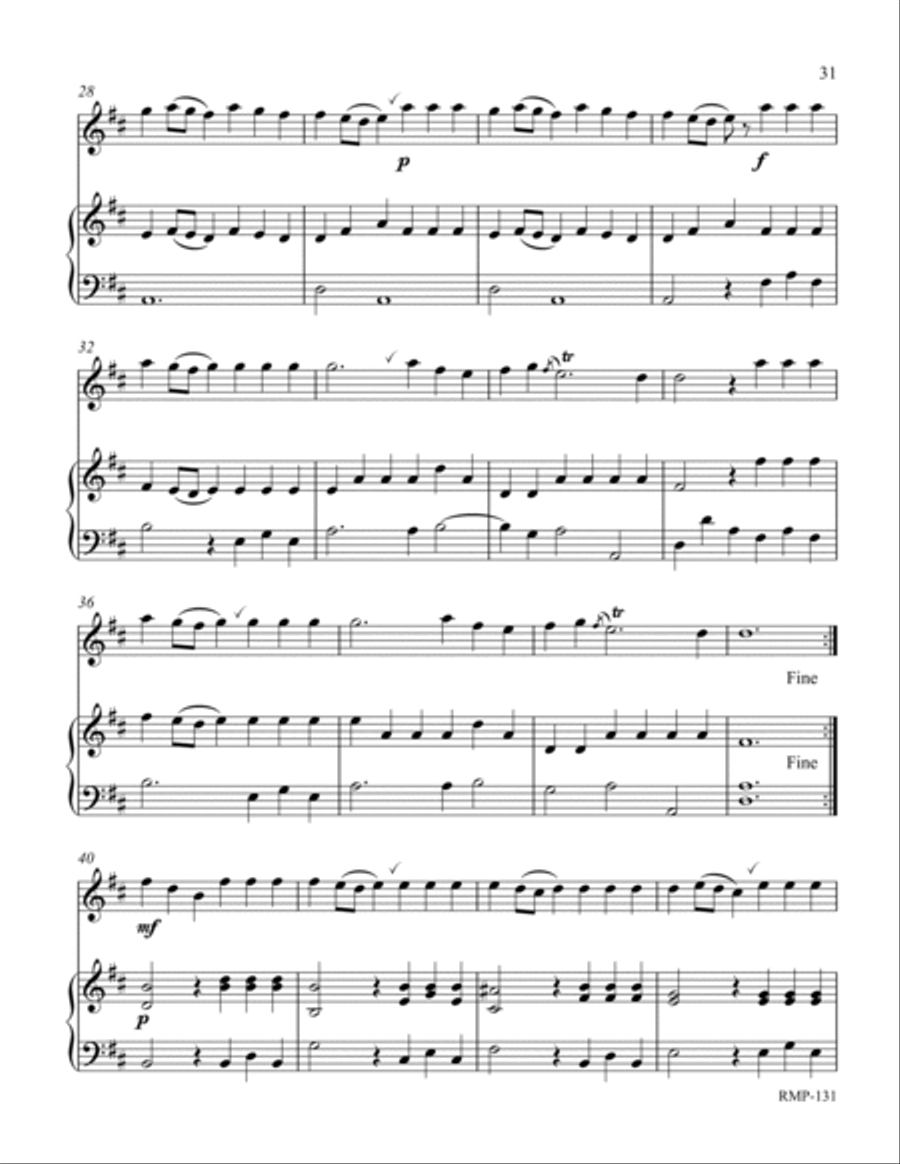Handel - Alla Hornpipe (from Water Music Suite No. 2) Flute Solo scores gallery preview page 3
