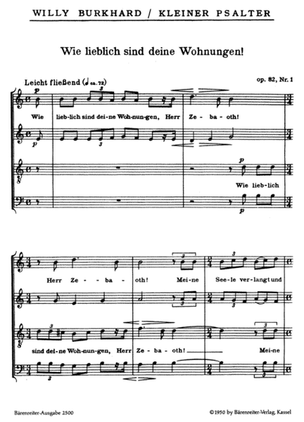 Kleiner Psalter für gemischten Chor a cappella, op. 82 (1950)