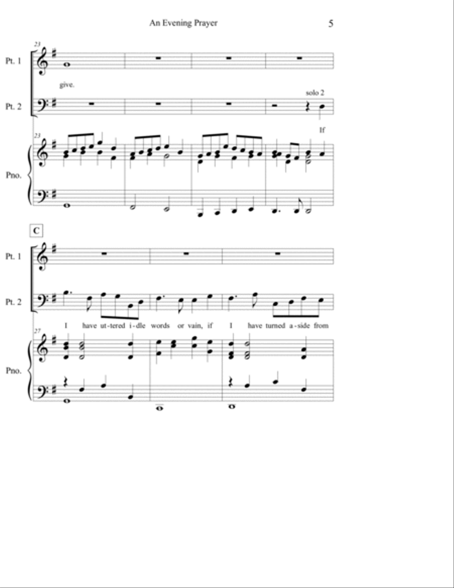 An Evening Prayer 3-Part scores gallery preview page 5