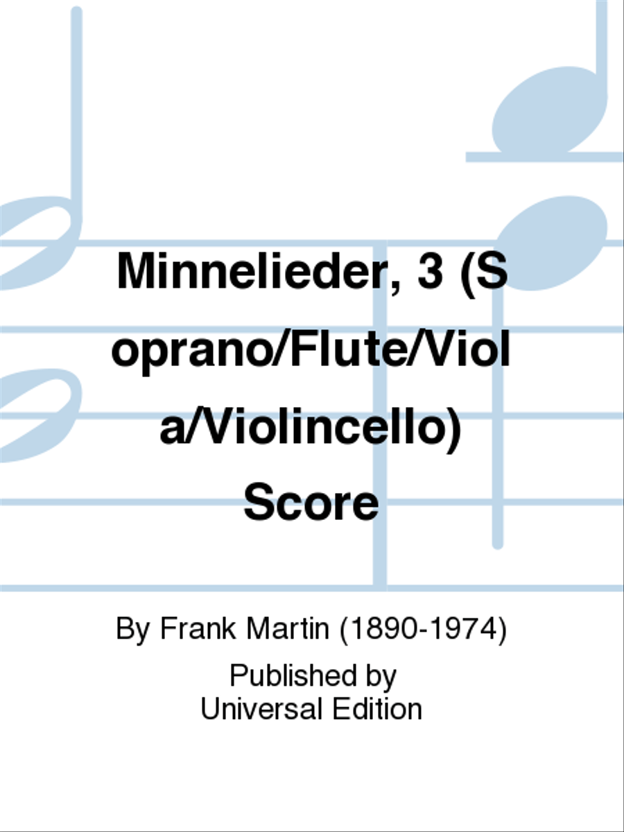 Minnelieder, 3 (Soprano/Flute/Viola/Violincello) Score Flute scores gallery preview page 1
