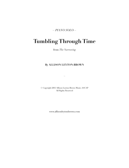 Tumbling Through Time - Evocative Piano Solo - by Allison Leyton-Brown image number null