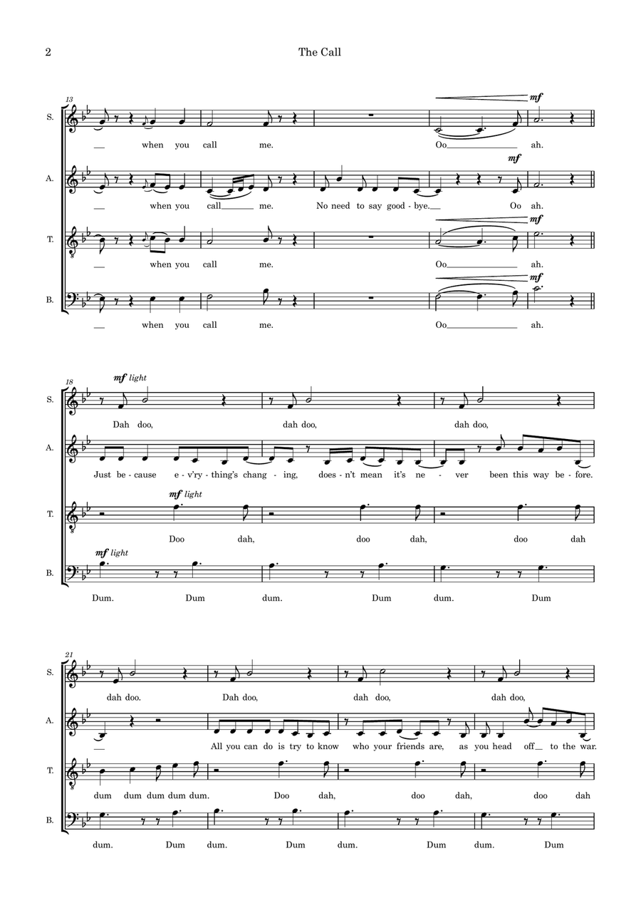 The Call (arr. Ben See) The Call (arr. Ben See) 4-Part scores gallery preview page 2