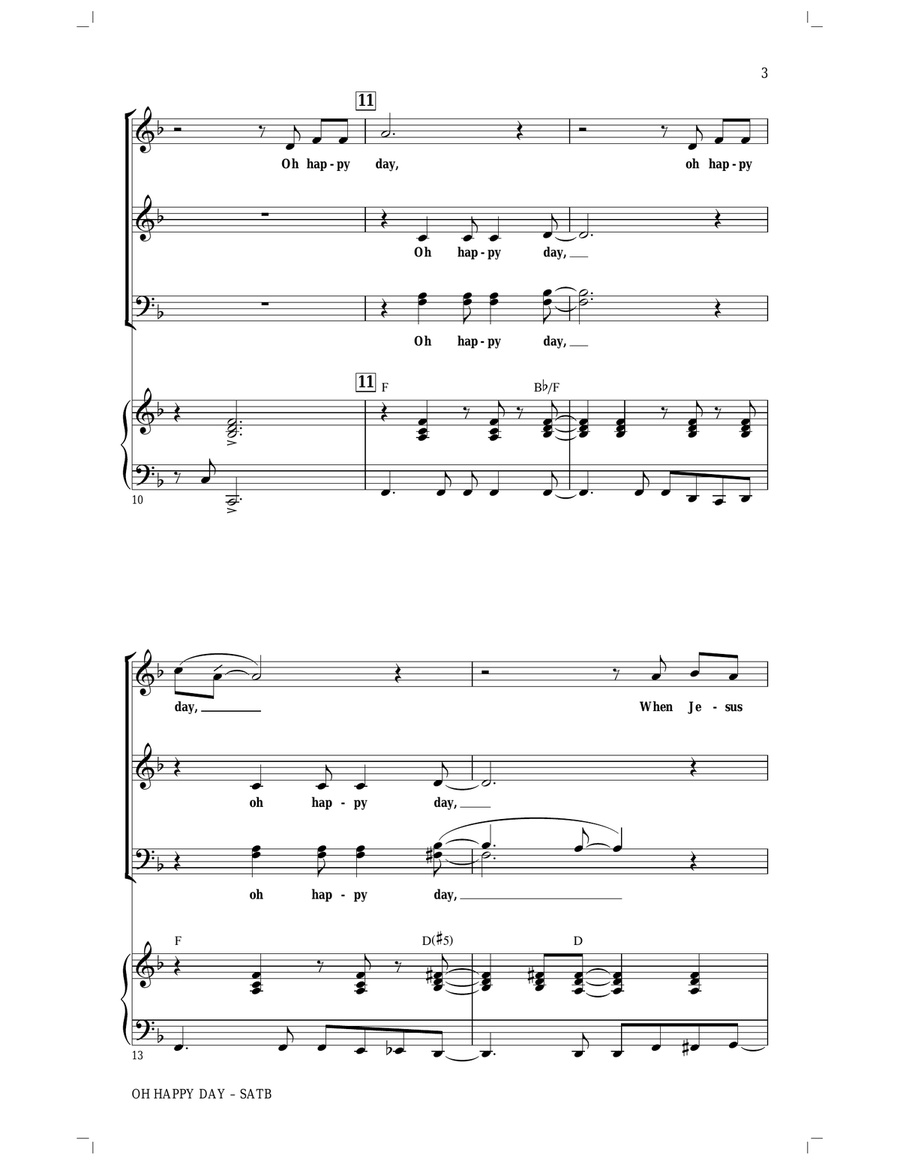 Oh Happy Day (arr. Roger Emerson) 4-Part scores gallery preview page 3