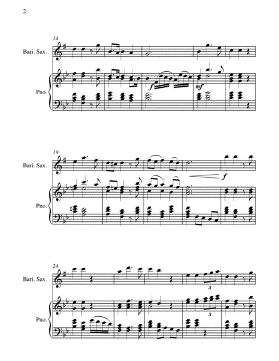 Lascia Ch'io Pianga - From Opera 'Rinaldo' - G.F. Handel ( Baritone Saxophone and Piano) Chamber Orchestra scores gallery preview page 6