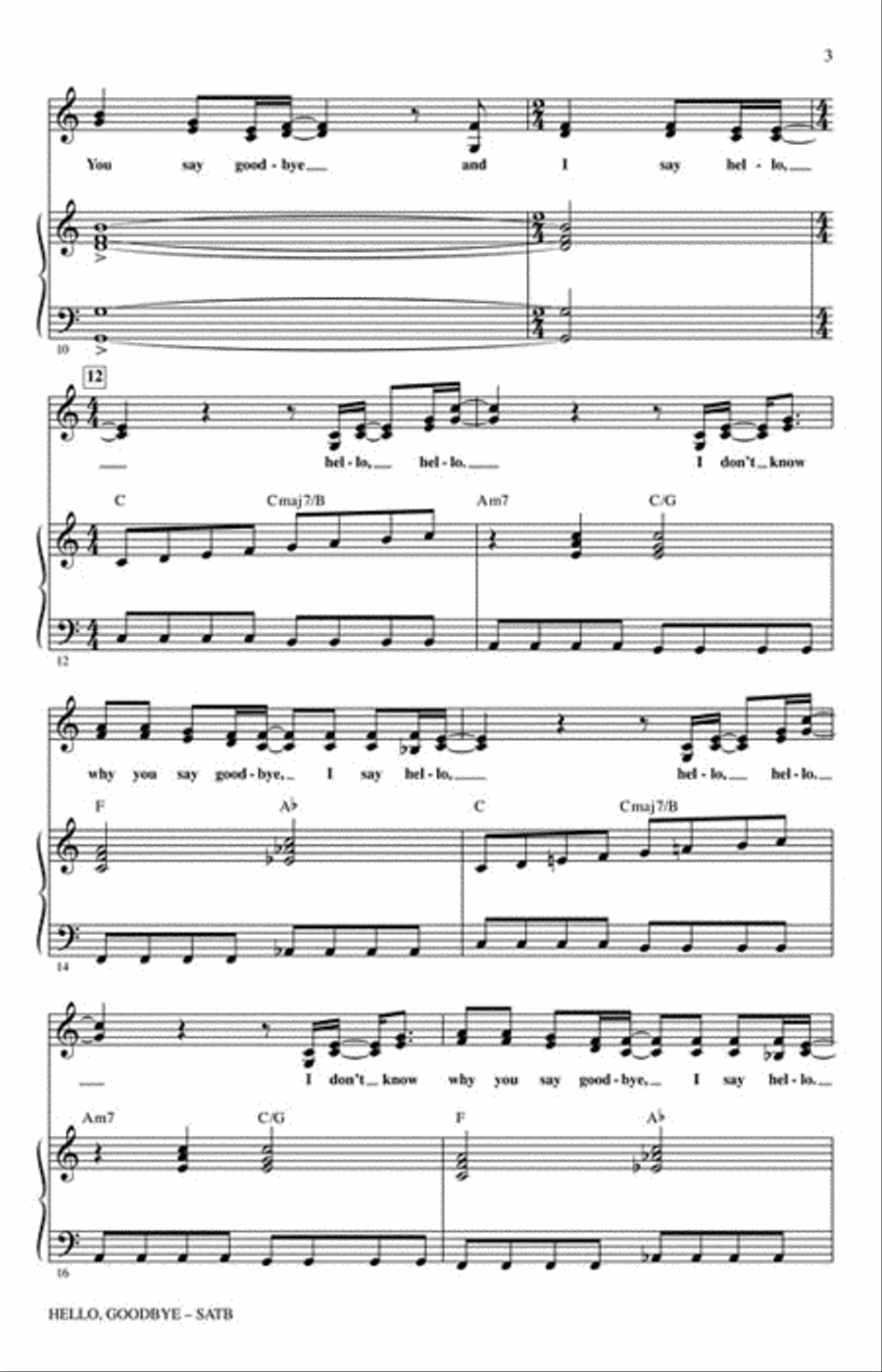 Hello, Goodbye Show Choir scores gallery preview page 3