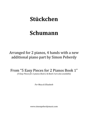 Book cover for Stückchen (Little Piece) by Schumann for 2 pianos (2nd piano part by Simon Peberdy)