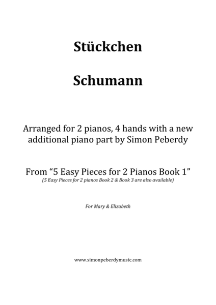 Stückchen (Little Piece) by Schumann for 2 pianos (2nd piano part by Simon Peberdy) image number null