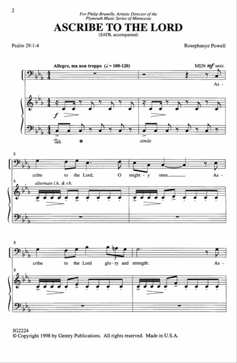 Ascribe to the Lord 4-Part scores gallery preview page 2