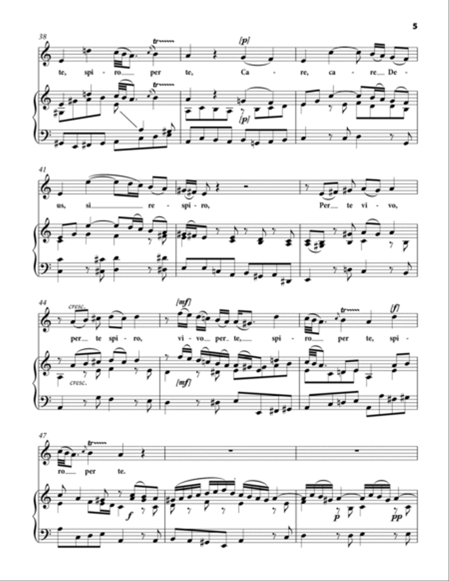 JOMMELLI Niccolò: Care Deus si respiro, motet, arranged for Voice and Piano (A minor–C major–A Medium Voice scores gallery preview page 5
