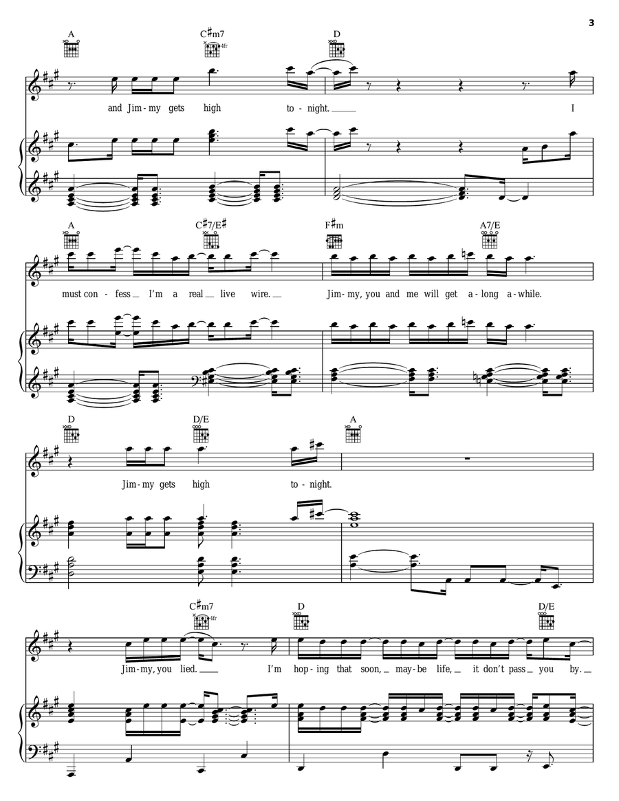 Jimmy Gets High Jimmy Gets High Piano, Vocal, Guitar scores gallery preview page 3