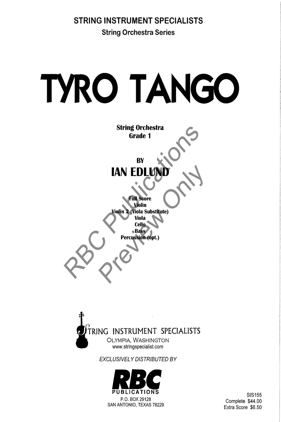 Tyro Tango (Score) Tyro Tango (Score) String Orchestra scores gallery preview page 2