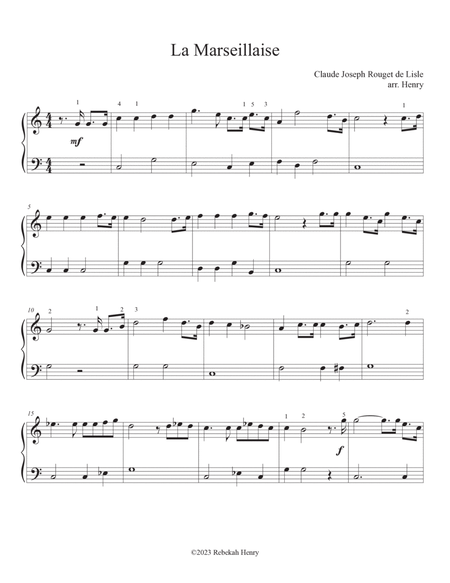 La Marseillaise (French National Anthem) - early intermediate piano