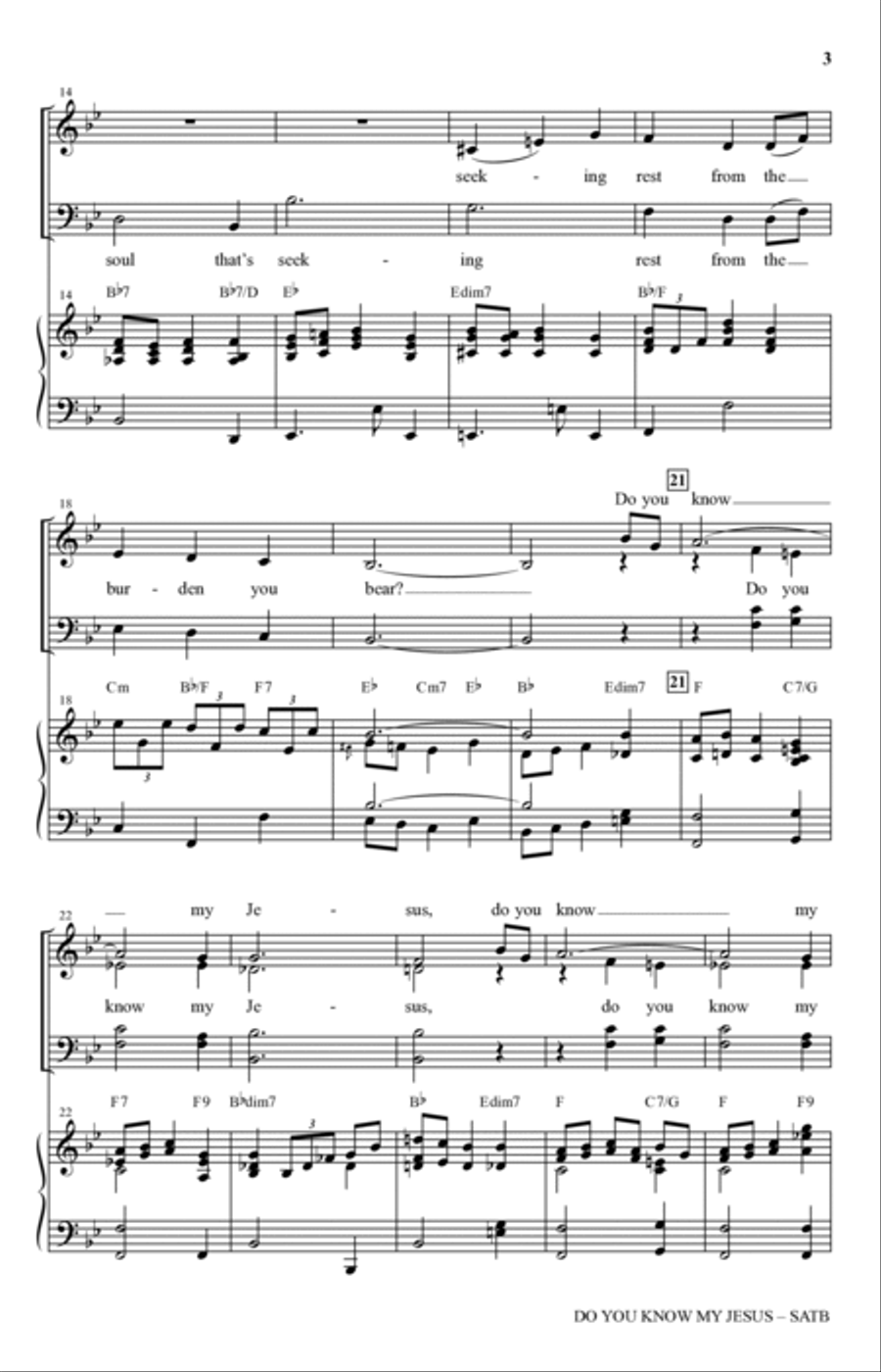 Do You Know My Jesus? Do You Know My Jesus? 4-Part scores gallery preview page 2