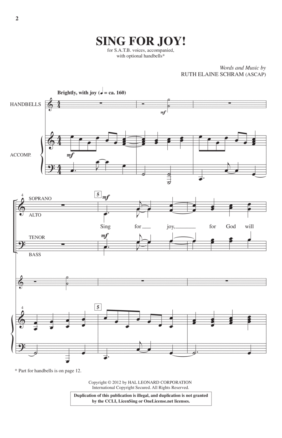 Sing For Joy! 4-Part scores gallery preview page 1