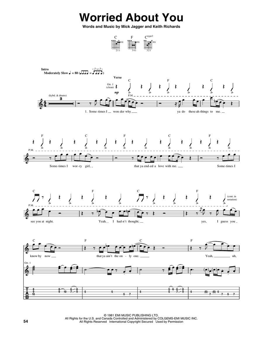 Worried About You Acoustic Guitar scores gallery preview page 1