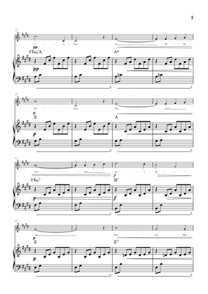 Bach / Gounod Ave Maria in E major • soprano sheet music with piano accompaniment and chords image number null