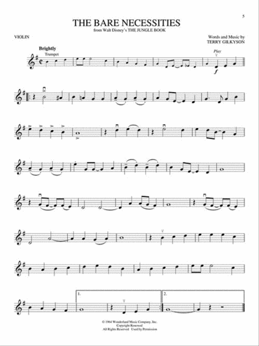 Disney Greats Disney Greats Violin Solo scores gallery preview page 4