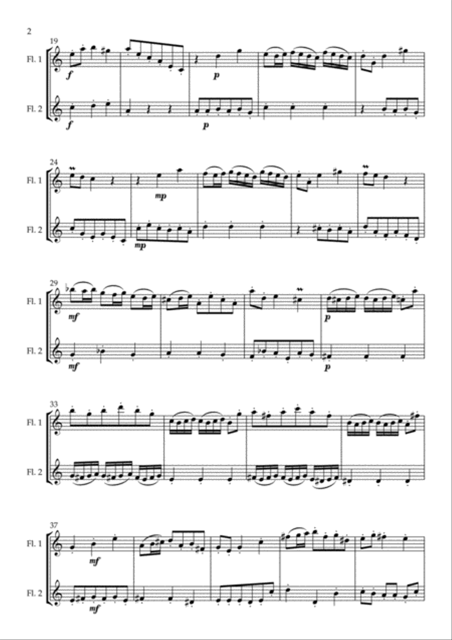 Fantasia in A Minor arranged for Flute Duet Flute Duet scores gallery preview page 4