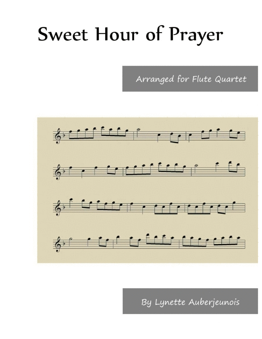 Sweet Hour of Prayer - Flute Quartet image number null
