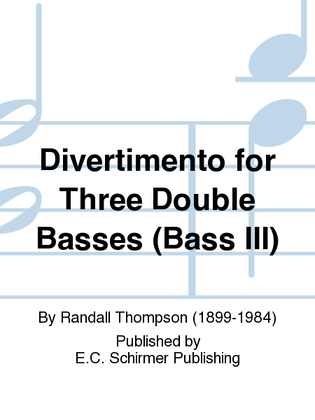 Book cover for Divertimento for Three Double Basses (Bass III)
