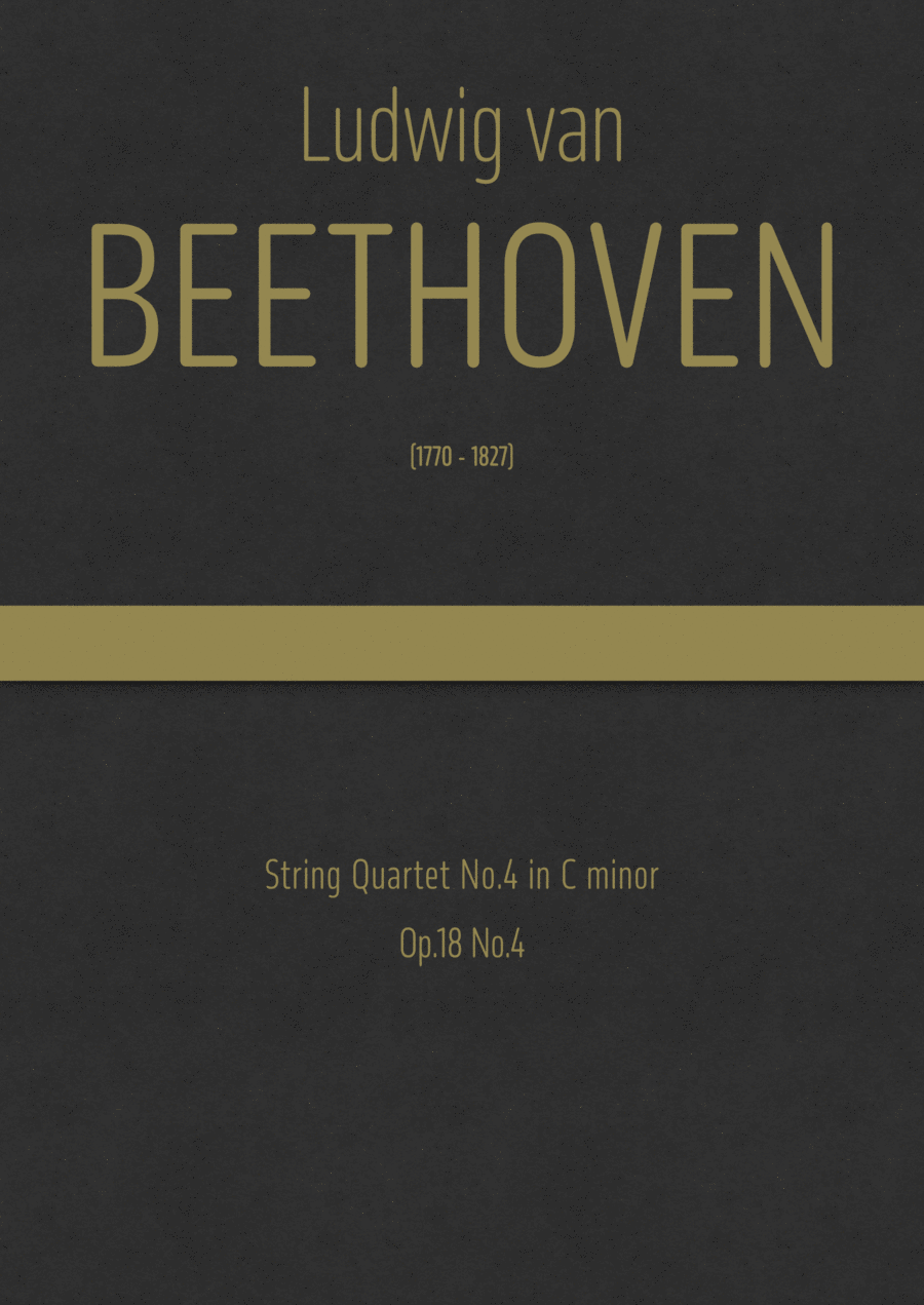 Beethoven - String Quartet No.4 in C minor, Op.18 No.4 String Quartet scores gallery preview page 1
