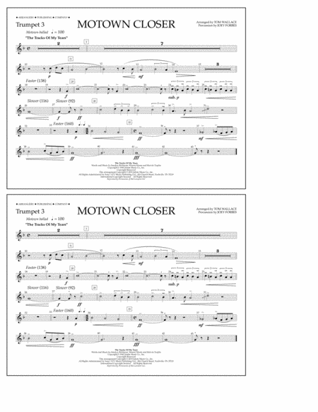 Motown Closer (arr. Tom Wallace) - Trumpet 3