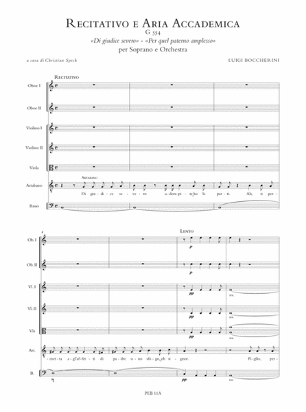 Recitativo e Aria accademica G 554 "Di giudice severo" – "Per quel paterno amplesso" for Soprano and Orchestra