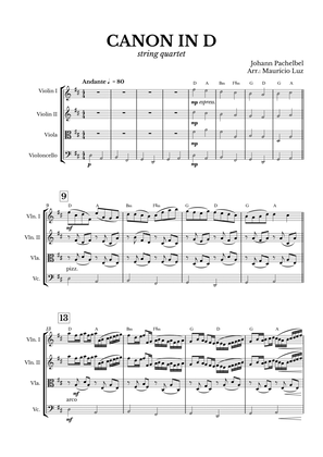 Canon in D for String Quartet with chords