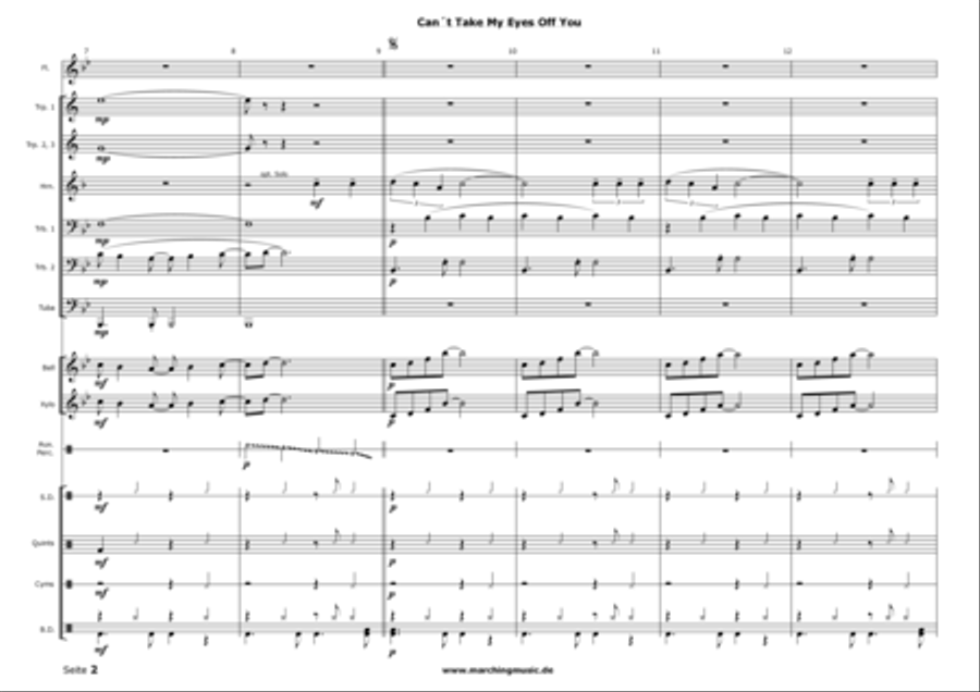 Can't Take My Eyes Off Of You Marching Band scores gallery preview page 2