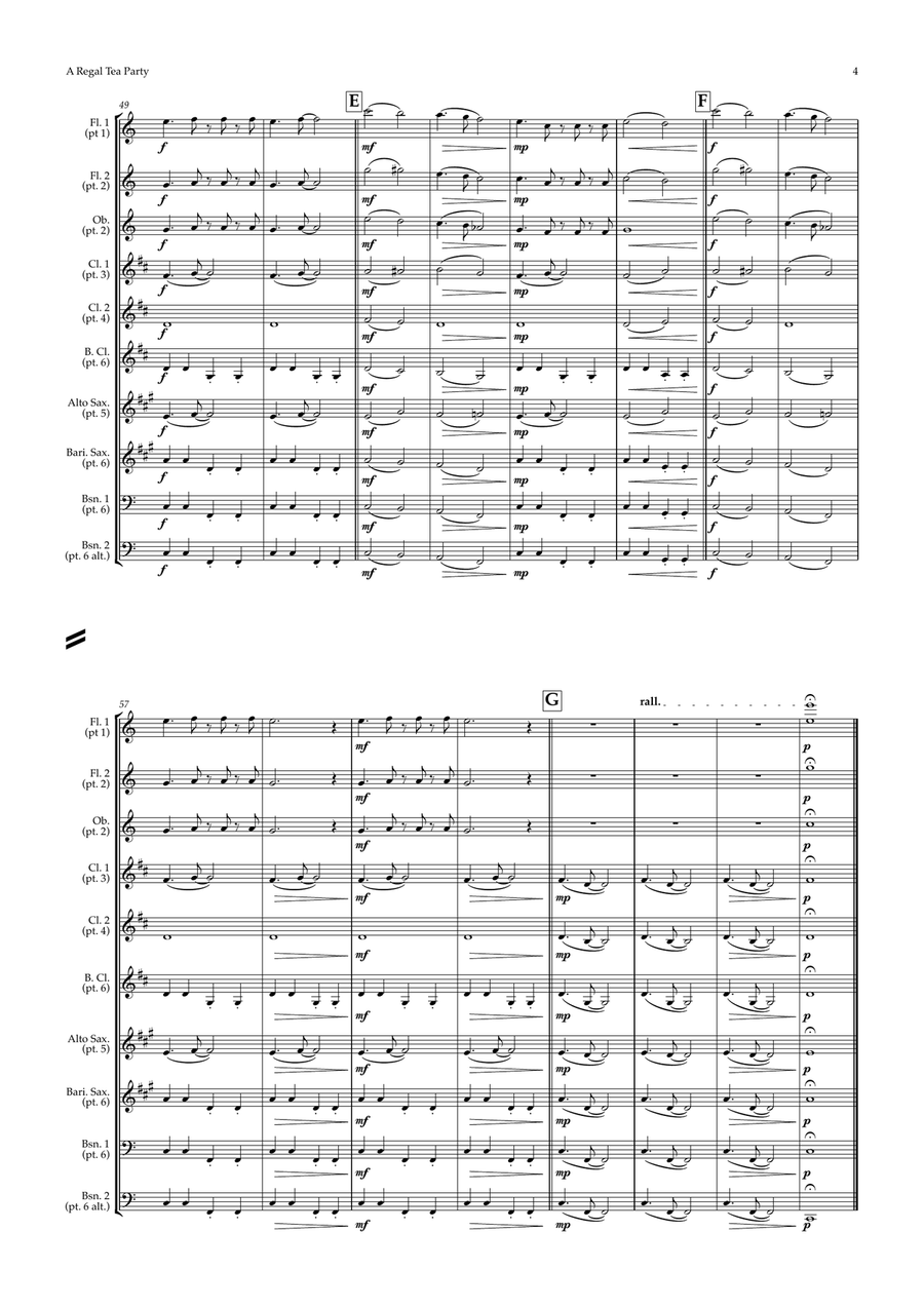 A Regal Tea Party (school/training ensemble) Woodwind Ensemble scores gallery preview page 4