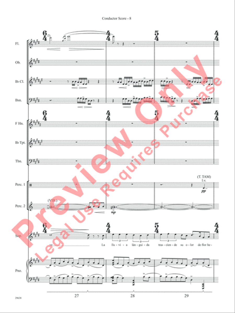 Three Spanish Songs (for Soprano and Wind Ensemble) Concert Band scores gallery preview page 13