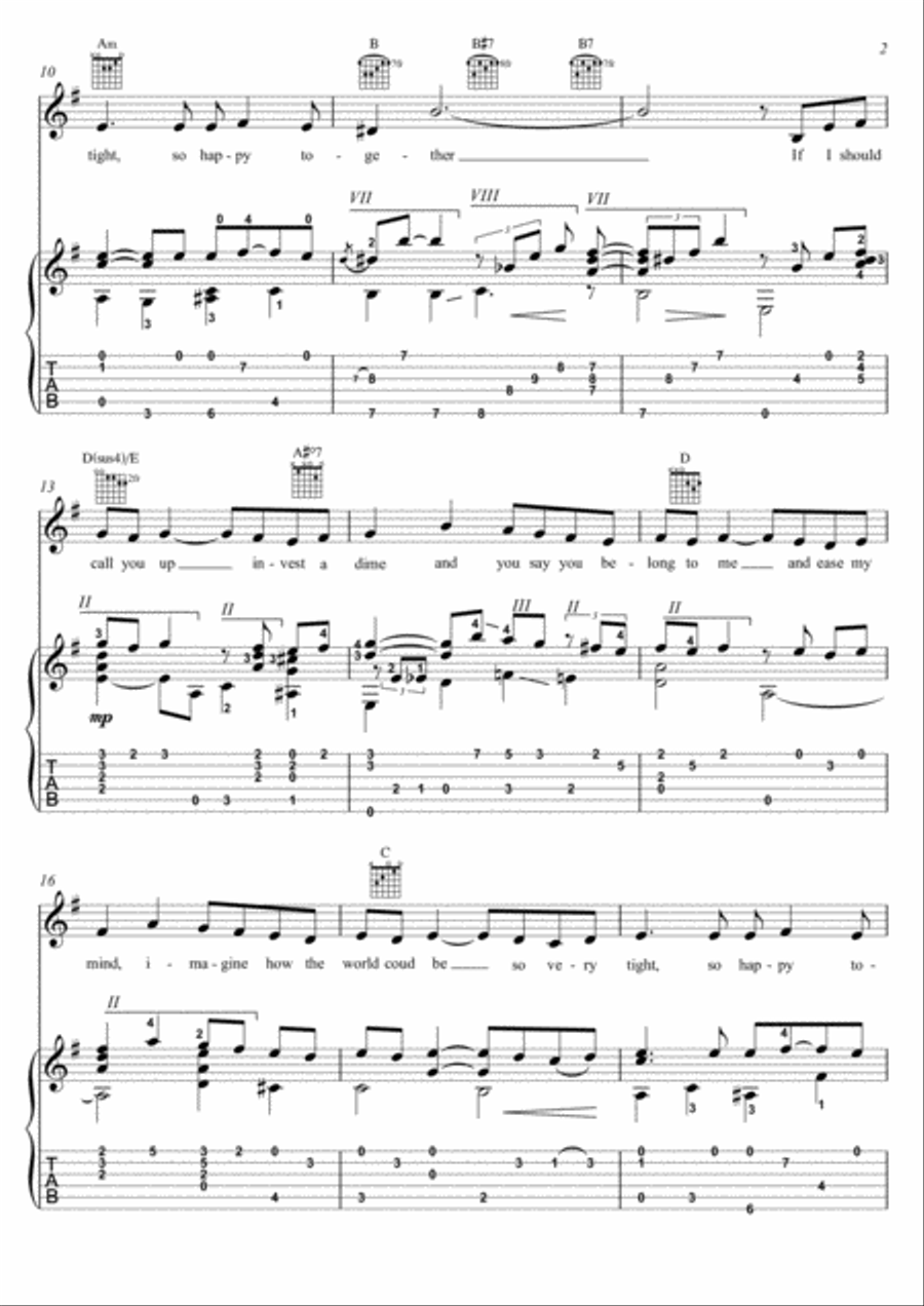Happy Together Electric Guitar scores gallery preview page 2