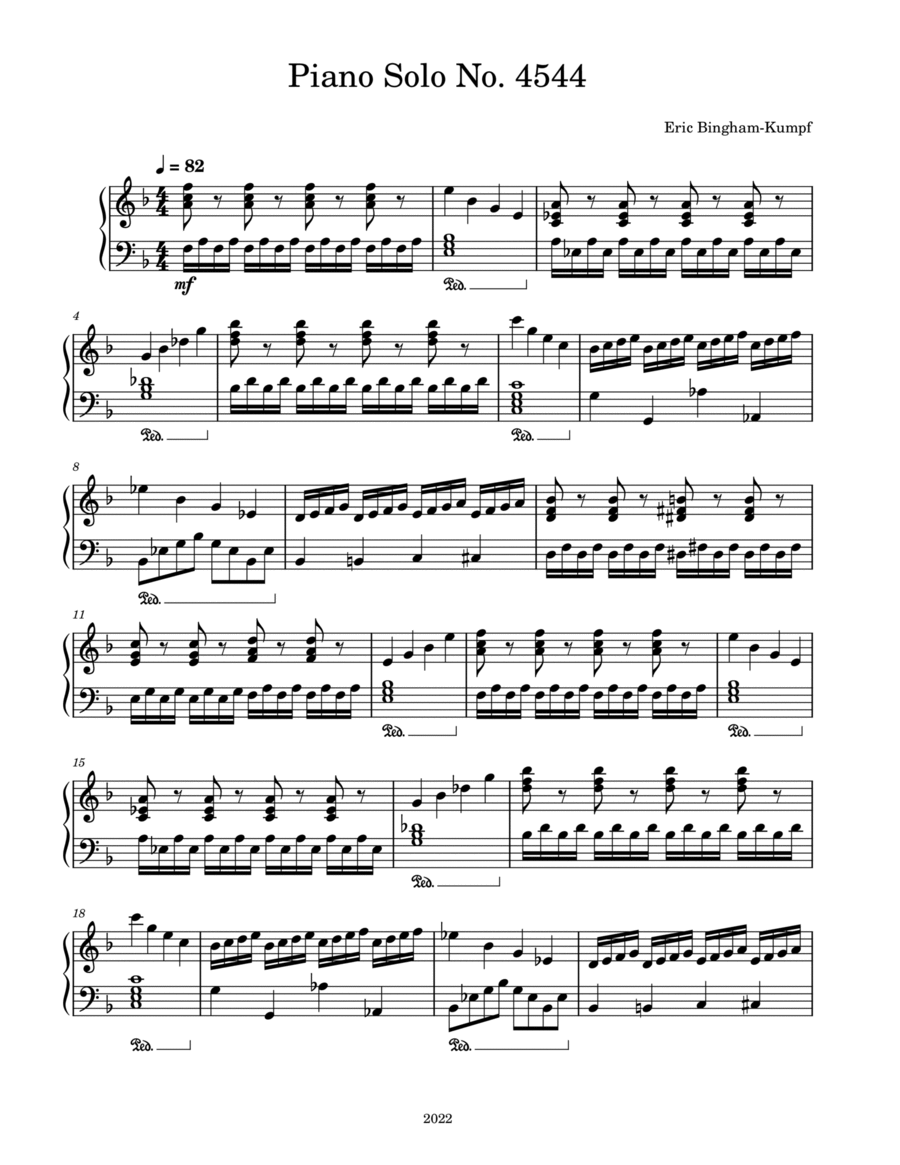 Piano Solo No. 4544 Piano Solo scores gallery preview page 1