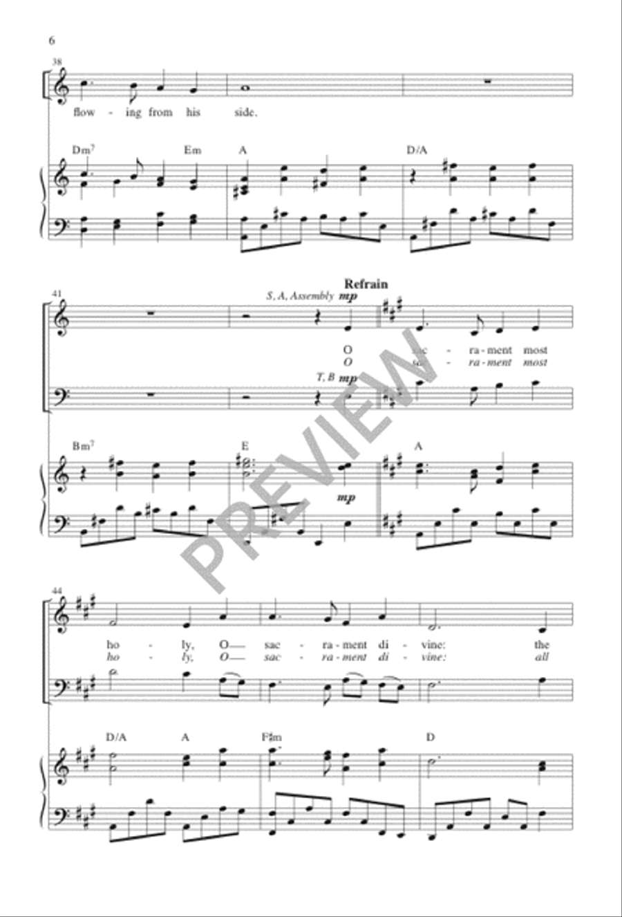 O Sacrament Most Holy 4-Part scores gallery preview page 7