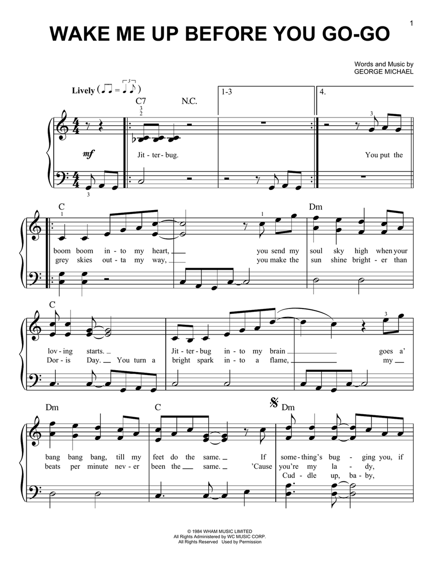 Wake Me Up Before You Go-Go Easy Piano scores gallery preview page 1