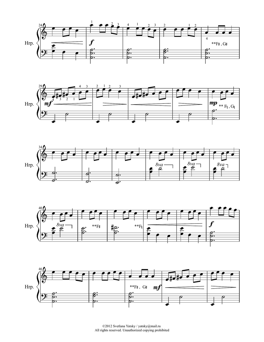 Carol of the Bells Harp scores gallery preview page 2